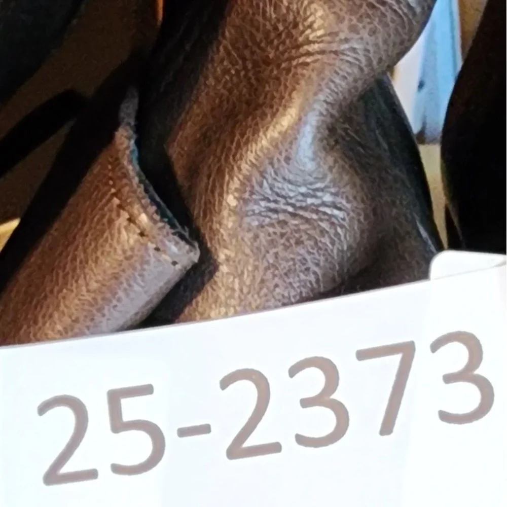 Womens Leather Riding Boots 41 Brown Knee High Side Zip Block Heel Made Portugal